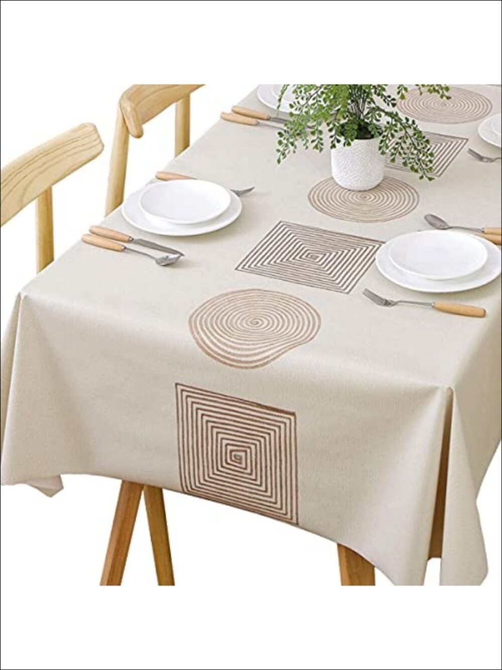 Heavy Duty Vinyl Tablecloth Wipeable Waterproof PVC Rectangle 54x108